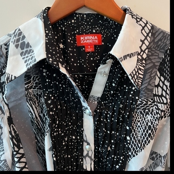 Kirna Zabete For Target Black, Grey And White Abstract Stars High-Low Dress - Picture 7 of 16